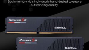 5200J4040A24GX2-RS5K GSKILL Ripjaws S5 DDR5 RAM Kit 48GB 5200MTs  G.SKILL Ripjaws S5 Series DDR5 48GB RAM Kit (2 x 48GB) 5200MT/s CL40 1.10V Intel XMP 3.0 Desktop Computer Memory UDIMM - Matte Black (F5-5200J4040A24GX2-RS5K)