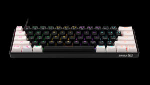 AURA-GK2-WB GAMDIAS GK2 61 Key Mechanical Red Switch GAMDIAS Aura GK2 BLACK & WHITE 60% Mechanical Gaming Keyboard Red Switches