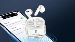 PROMATE Earbuds Noise Cancellation Bluetooth White PROMATE High Definition Transparent TWS Earbuds with IntelliTouch - Active Noise Cancellation - Bluetooth V 5.3 - Compact Transparent Design - White