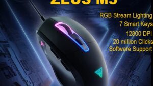 ZEUS-M5-B GAMDIAS ZEUS M5 RGB Wired Gaming Mouse GAMDIAS ZEUS M5 RGB Wired Gaming Mouse ; Adjustable up to 12800 DPI Advanced Gaming Optical Sensor ; Lightweight 99 gram ; 7 Smart Keys ; 20 million Clicks ; Software Support