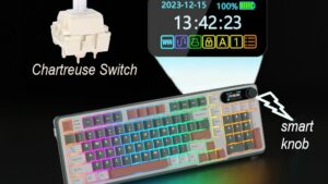 RKS98-CAMPING-CHARTR Mechanical Keyboard Chartreuse Switch RK ROYAL KLUDGE RKS98 Mechanical Keyboard w/Smart Display & Knob