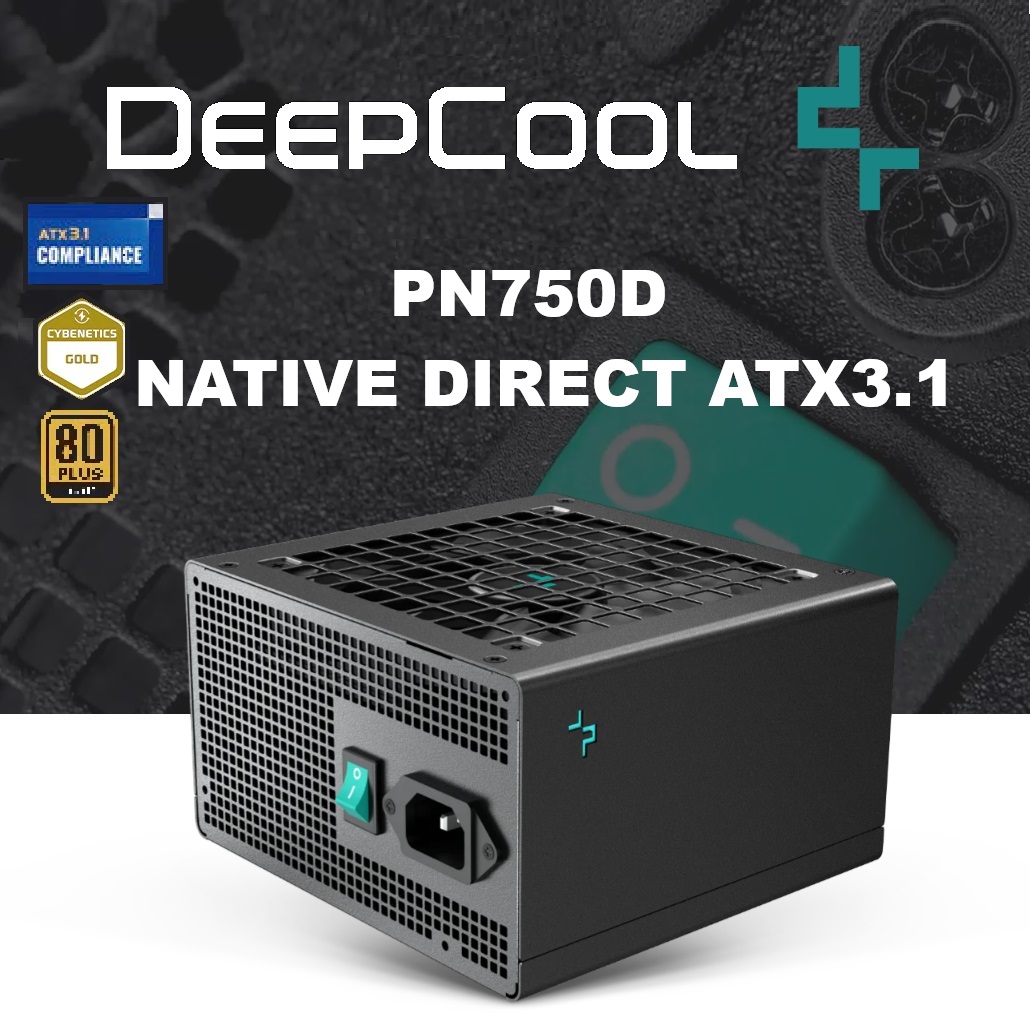 R-PN750D-FC0B-EU PN750D PSU 750W 80 Plus Gold Non-Modular DeepCool PN750D PSU 750W ATX 3.1 &PCIe 5.1 Standard 80 Plus Gold efficiency; Dedicated 12V-2x6