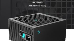 R-PXC00G-FC0B-EU PX1200G ATX 3 Power Supply 1200W 80 Plus Gold DeepCool PX1200G ATX 3.0 Power Supply 1200W 80 Plus Gold and Cybenetics Platinum Certified ; 1 x 12VHPWR + 2 x EPS + 3 x PCI-e ports ; Full Japanese 105C Capacitors ; with PCI-e Gen 5.0 12VHPWR Cable