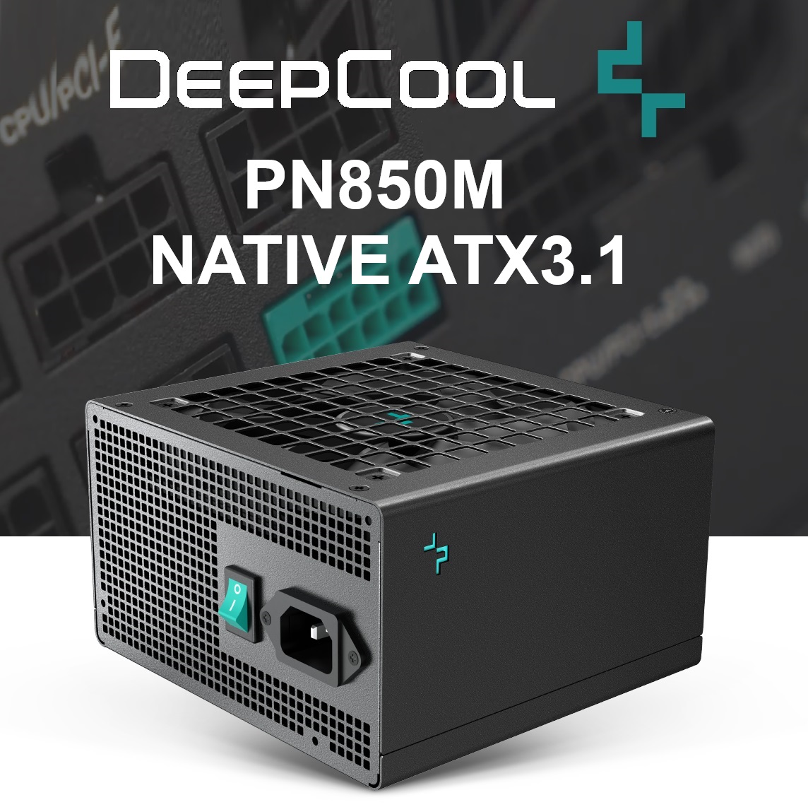 R-PN850M-FC0B-EU PN850M PCIe 5 850W Power Supply 80 Plus Gold DeepCool PN850M ATX 3.1 PCIe 5.1 850W Power Supply 80 Plus Gold Certified ; with High-grade 105C Resistant 16AWG Copper-core 12V-2x6 Cable ; 1 x 12V-2x6 + 5 x EPS/PCIe ports ; 120mm FDB fan ; Japanese Electrolytic Capacitor