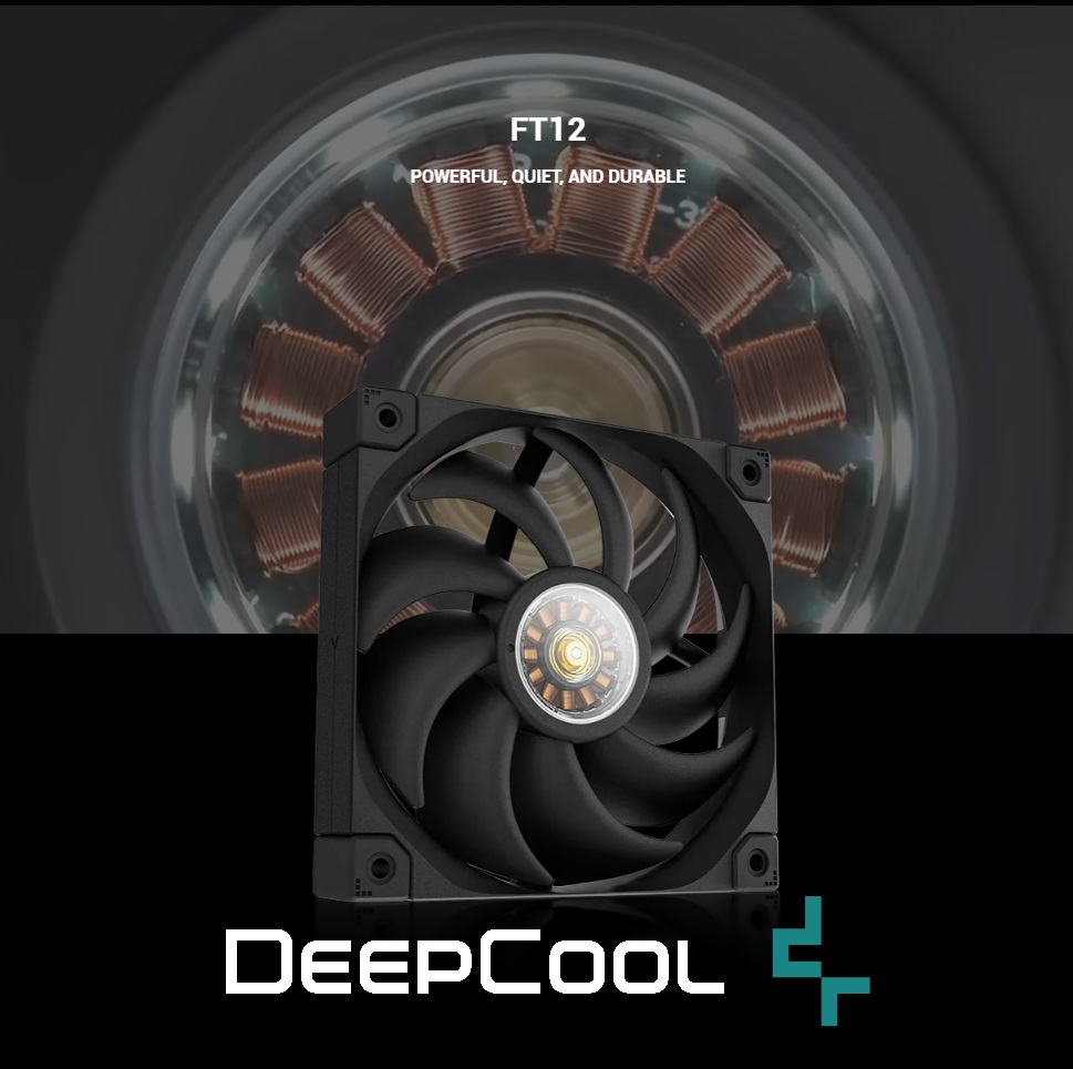 R-FT12SLIM-BKWPN1-G DeepCool FT12 120mm Black Case Fan White LED DeepCool FT12 White LED 120mm Case Fan ; 3-phase