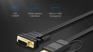 UGREEN-30449 UGREEN HDMI to VGA Converter Cable Micro USB UGREEN HDMI to VGA Converter Cable