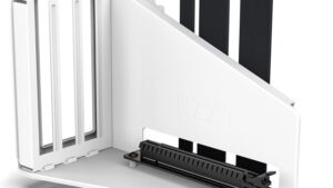 NZXT-GPU-BRACKET White NZXT Vertical GPU Mounting Kit NZXT Vertical GPU Mounting Kit - AB-RH175-W1-175 mm PCIe 4.0x16 Riser Cable - GPU Holder - Sturdy Steel Bracket - White