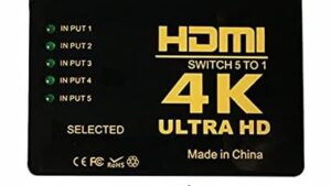 4K HDMI Switch 5 Port Video Switcher Supports 3D Full 1080P Ultra HD HDMI Splitter with IR Remote