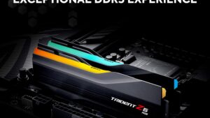 G.SKILL Trident Z5 RGB Series (Intel XMP 3.0) DDR5 RAM 64GB (2x32GB) 6400MT/s CL32-39-39-102 1.40V Desktop Computer Memory UDIMM - Matte Black (F5-6400J3239G32GX2-TZ5RK) RGB DDR5 RAM 64GB 32GB 6400MT CL32