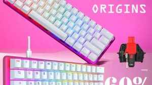 572Y6AA#ACB Alloy Origins 60 PINK Mechanical Keyboard HyperX Alloy Origins 60 - Mechanical Gaming Keyboard