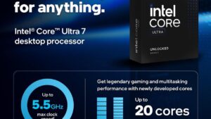 INTEL-ULTRA7-265K CPU Intel Core Ultra 7 Processor 265K CPU Intel® Core™ Ultra 7 Processor 265K  Arrow Lake 20 cores (8 P-cores + 12 E-cores) up to 5.5 GHz - LGA 1851 - 125W Thermal Design Power - Intel Graphics - BOXED Desktop Processor