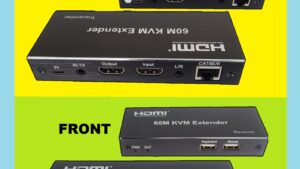 HDMI-KVM-EXT-50M-4K HDMI KVM Extender Kit Audio Output USB HDMI KVM Extender Kit " Transmitter TX & Receiver RX " Supports Audio Output and 2 x USB up to 50 meters Over Patch Cable CAT6E/6