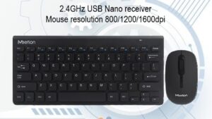 MEETION-MINI4000-WL MINI4000 WIRELESS COMBO Keyboard Mouse Set MEETION MINI4000 2.4 GHz WIRELESS COMBO Keyboard & Mouse Set ; Plug & Play USB Nano Receiver ; Mute Button Design ; 800-1200-1600 Adjustable DPI Switch ; 12 Multimedia Keys ; Mute Button Design ; Win XP/Vista/7/8/10/11/MAC OS