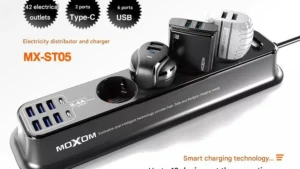 MOXOM-MX-ST05 MOXOM MX-ST05 Power Strip and Fast Charger with 6 USB Ports and 2 Type-C Ports Fast Charging 3.5A and 4 AC Power Sockets 