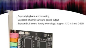 SPC092 PCIE 5 Sound Card 24Bit 48KHz 6 Channel PCIE 5.1 Sound Card