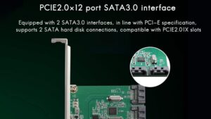 PCIe 1X to 2 SATA3 Expansion card