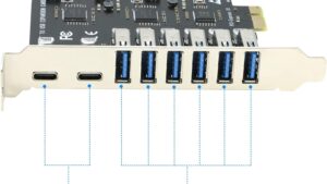 SPB219 PCIe1X to 6xUSB 2xUSB-C usb3.1 Expansion card PCI-e to 2Port USB C + 6 Port USB 3.0 Internal Expansion Card 5Gbps