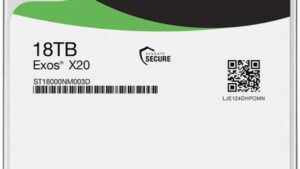 Seagate Exos X20 ST18000NM003D 18TB 7200 RPM 256MB Cache SATA 6.0Gb/s 3.5" Internal Hard Drive