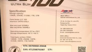 DATO SSD DS700 SATA3  550MB/s 256GB ; HDD Storage Capacity