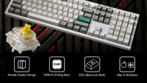 Q6M-P4 Customizable MX RGB Keyboard Banana Switch Keychron Q6 Max QMK/VIA Wireless Customizable Mechanical RGB Keyboard with Gateron Jupiter Banana Switches 100% Full-size Layout; Full Aluminum Body ; Hot-Swappable Double-shot PBT keycaps ; 256KB Flash Core ; 1000Hz Polling Rate 2.4 GHz wireless