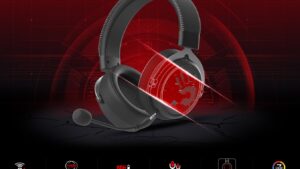  Bloody MR590 RGB GAMING WIRELESS HEADSET - 7-Color Cycle Backlit -  Gaming grade 2.4GHz transmission - Bluetooth v5.3 Type-C Receiver - Hybrid Diaphragm Fiber - Dual ENC Noise Cancelling Microphones - 3D Memory Foam Protein Leather Earpads - Anti-Interference   Bloody MR590 RGB GAMING WIRELESS HEADSET