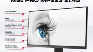 MSI Pro Mp223 21.45 Inch Full HD Office LCD Monitor - 1920 X 1080 Va Panel