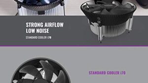 Cooler Master I70 CPU Cooler FOR LGA 1700 - STRONG AIRFLOW LOW NOISE - 70mm super thin fits All - 120mm diameter Fan - Signature Cooler Master heat dissipation Cooler Master CPU Cooler FOR LGA 170