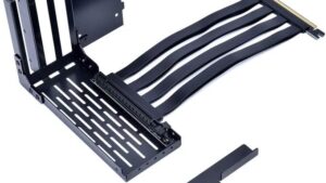 LIAN LI LAN2-1X Premium PCI-E x16 3.0 Black Extender Riser Cable 200mm and Covert Bracket for LANCOOL 2 for PCIE 3.0 only (NOT Compatible with PCIE 4.0 VGA Cards) - OPEN BOX LIAN LI Black Extender Riser Cable