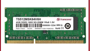 Transcend 4GB DDR3 1600 / PC312800 (TS512MSK64V6H) Laptop Ram ; RAM TRANSCEND 4GB 12800 1600 DDR3 NOTEBOOK