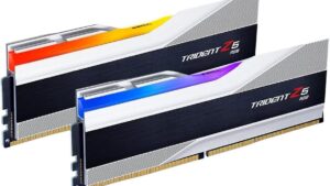 G.SKILL Trident Z5 RGB Series (Intel XMP 3.0) DDR5 RAM 32GB (2x16GB) 7800MT/s CL36-46-46-125 1.45V Desktop Computer Memory UDIMM - Metallic Silver (F5-7800J3646H16GX2-TZ5RS) RAM RGB 32GB DDR5 7800MT/s CL36