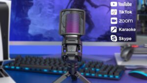 MIC-USB-STAND Gaming USB RGB Microphone with Tripod Stand Gaming USB RGB Microphone with Tripod Stand