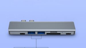CONVERTER 7 IN 1 DUAL TYPE-C TO PD ; USB3.0 ; USB2.0 ; HDMI ; USB-C ; SD ; TF ; PD Hub Adapter / Dual Type C Aluminum USB Hub For Macbook