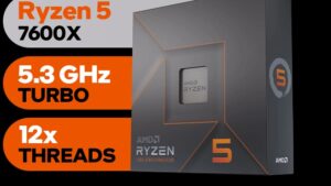 CPU AMD Ryzen 5 7600X - 6-Core 4.7 GHz - Socket AM5 - 105W Desktop Processor - 32MB L3 Cache - with AMD Radeon Graphics controller CPU AMD Ryzen 5 7600X AMD Radeon Graphics