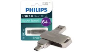 PHILIPS USB 3.0 FLASH DRIVE 64GB FLASH SNAP OTG TYPE-C
