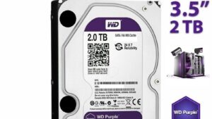 Western Digital Purple 2TB Surveillance Hard Disk Drive – 5400 RPM Class SATA 6 Gb/S -  3.5 Inch – Designed For 24×7 Systems – Supports Up To 64 HD CCTV Cameras Purple 2TB Surveillance Hard Disk Drive