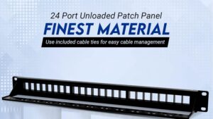 Keystone Patch Panel 24 Port 1U Rackmount or Wall Mount UTP Unloaded Patch Panel Blank for Ethernet Cables - Multimedia Patch Panel Patch Panel 24 Port Wall Mount