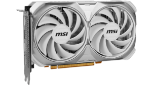 MSI GEFORCE RTX 4060 VENTUS 2X WHITE OC . 2505 MHz / 17 Gbps8GB GDDR6DisplayPort x 3 (v1.4a)HDMI™ x1