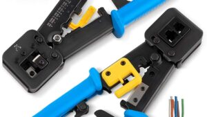 RJ45 Crimping Tool for Pass Through Connector RJ11 & RJ45 Plugs Networking Cat6 RJ45 Crimping Tool Pass Through Connector