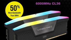 RGB DDR5 RAM 32GB 6000MHz CL36 CORSAIR VENGEANCE RGB DDR5 RAM 32GB (2x16GB) 6000MHz CL36 Intel XMP iCUE Compatible Computer Memory - Black (CMH32GX5M2E6000C36)