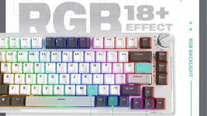 RK ROYAL KLUDGE H81 RGB Wireless Gaming Mechanical Keyboard SKY CYAN Switch