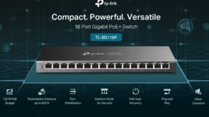 TP-Link TL-SG116P | 16 Port Gigabit PoE Switch | 16 PoE+ Ports @120W | Plug & Play | Extend