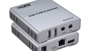 HDMI KVM Extender 1080P@60Hz | 60M Transmission | Audio + USB + IR + 2*HDMI | Local Loop Out | Mouse & Keyboard Support | Low Power | Blue Box Design