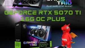 912-V531-058 MSI RTX 5070 TI 16GB GAMING TRIO OC PLUS 6 MONTH WRTY MSI GeForce RTX™ 5070 Ti 16G GAMING TRIO OC PLUS ; PCI Express® Gen 5 ; NVIDIA Blackwell and DLSS 4 ;Nickel-plated Copper Baseplate ; Core Pipes ; Air Antegrade Fin 2.0 ; 8960 CUDA ; 2580 MHz ; 2580 MHz Extreme Performance 