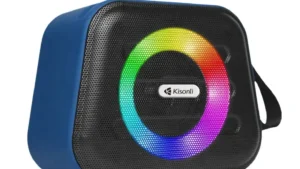 Kisonli S10 BT RGB Speaker: 5W Output Power, 1200mAh Battery, Mobile Phone Holder Design, RGB Lights, Bluetooth Connectivity, 2-5 Hours Playtime, Ideal for Music, Calls, and Entertainment.