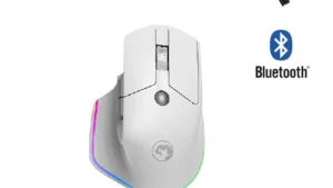 MARVO G803 Wireless Ergonomic Mouse | White | Rechargeable | 4000 DPI | Optical Sensor | Multi-Surface Use | Thumb Buttons | Power-Saving Modes | PC & Mac Compatible