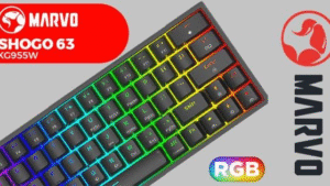 MARVO KG955 Wired Mechanical Keyboard SHOGO 63 TKL | MARVO Switch, 50 Million Presses, Full-Key Anti-Ghosting, 1.6m Braided Detachable Type-C Cable