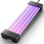 ASIAHORSE Aurora Pro RGB Cable Cover – 108 LED Beads, 3x8 Pin, Ultra-Soft Silicone, 5V 3-Pin Sync, Controller & Remote, Black, EU Design Patent
