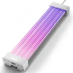 ASIAHORSE Aurora Pro RGB Cable Cover – 108 LED Beads, 3x8 Pin, Ultra-Soft Silicone, 5V 3-Pin Sync, Controller & Remote, White