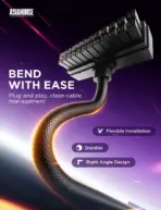 ASIAHORSE Hydrus 24-Pin ARGB PSU Extension Cable – 30cm Length, 18AWG, 12V RGB Lighting, 250W Rated Power, Premium PVC Build, for High-Performance PC Builds - Image 7