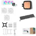 DeepCool LD360 WH ARGB AIO WHITE LIQUID COOLER : Large Display with ARGB Halos for CPU Status ,  3x ARGB PWM Fans , 5th Generation High-Performance Pump up to 3400 RPM , Pre-applied Thermal Paste | WHITE - Image 8